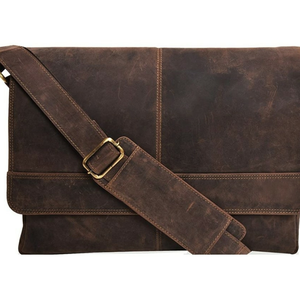 New Vintage Leather Messenger Bag for Men & Women